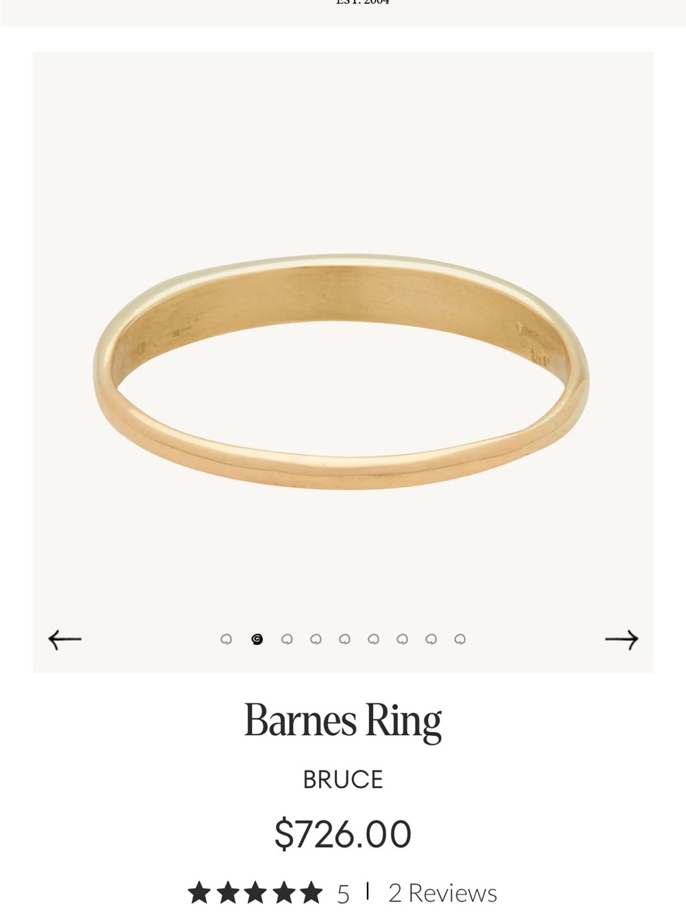Barnes Bruce Gold Band Ring